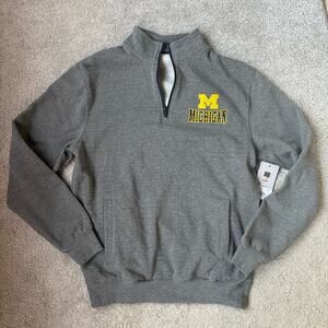 Colosseum Mens University of Michigan Gray Quarter Zip Pullover Size M NWT
